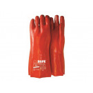 Handschoen M-SAFE PVC rood dubbel gedipt cat.3 350mm, 12paar