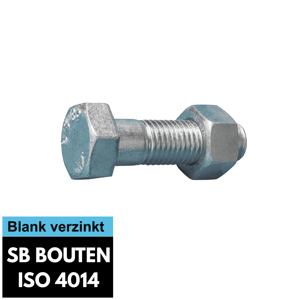 SB bouten met moer EN 15048 ISO 4014-4032 blank verzinkt