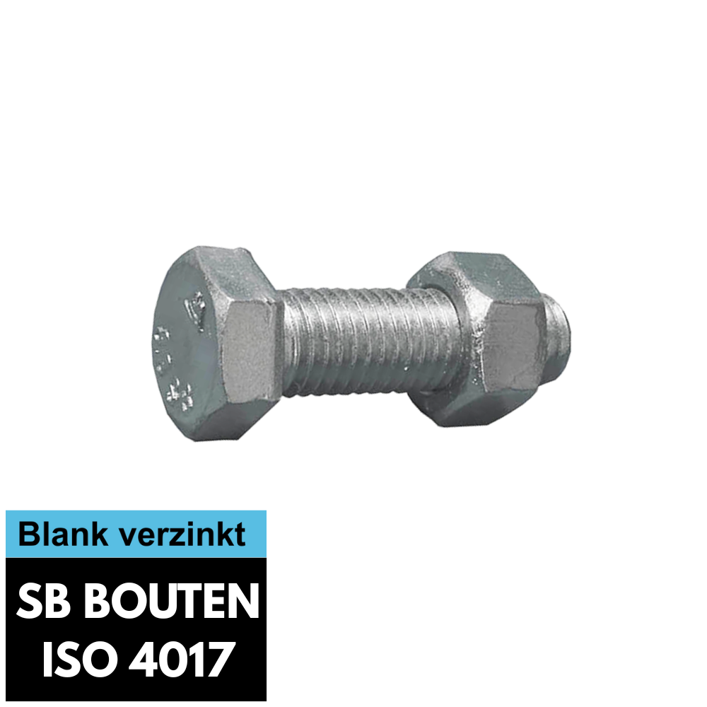 SB bouten met moer EN 15048 ISO 4017-4032 blank verzinkt