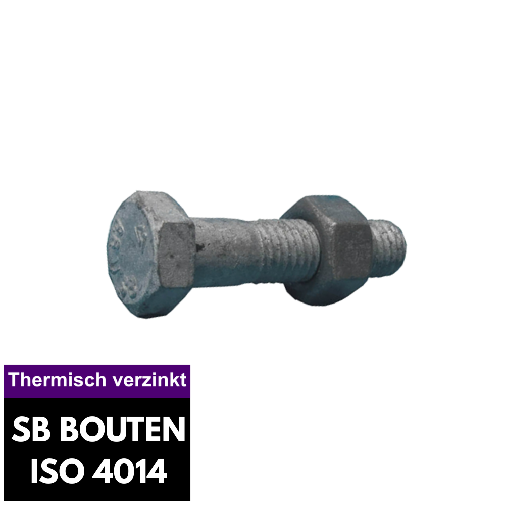 SB bouten met moer EN 15048 ISO 4014-4032 thermisch verzinkt