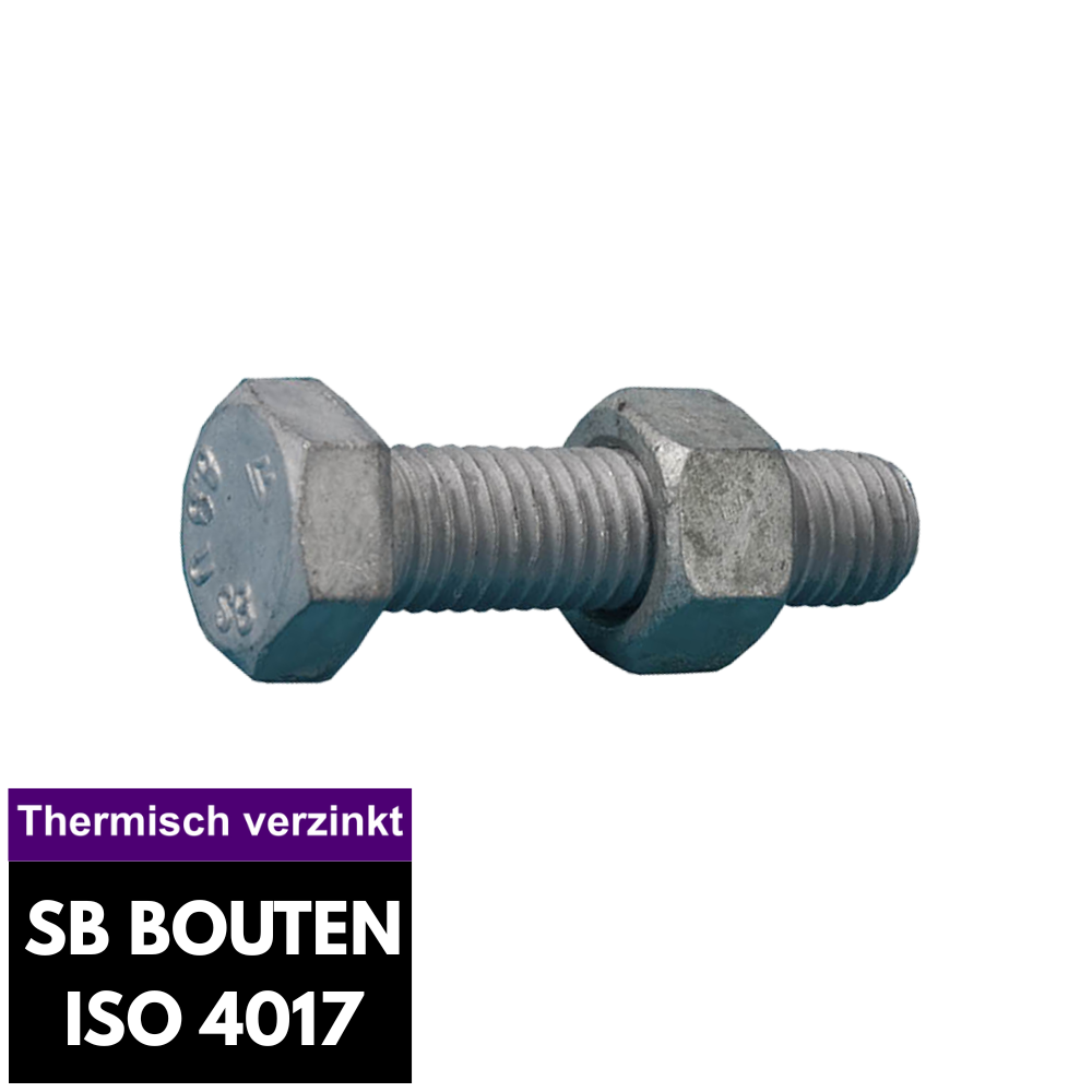 SB bouten met moer EN 15048 ISO 4017-4032 thermisch verzinkt