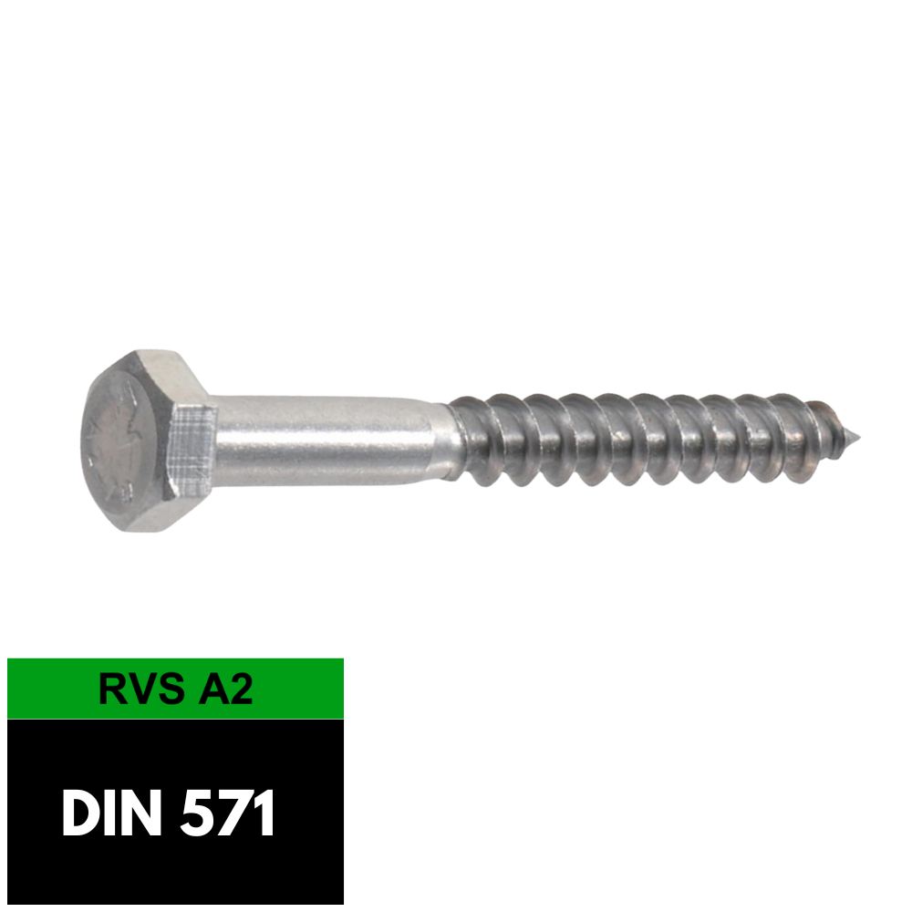 Houtdraadbouten RVS