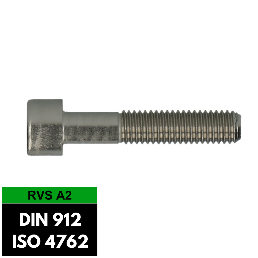 Cilinderschroef met binnenzeskant DIN 912|ISO 4762 RVS