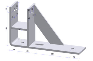 F3-Anker 315x175 80x8 thermisch verzinkt, per stuk