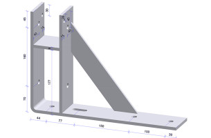 F4-Anker 400x275 80x8 thermisch verzinkt, per stuk