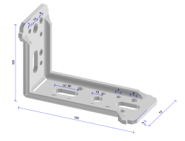HXL03-anker 150x100 72x5 zink magnelis, 25 stuks