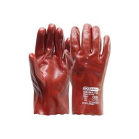 Handschoen OXXA-CLEANER 17-027  rood enkel gedipt cat.1 270mm, 12paar