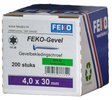 Gevelbekledingschroef FEKO-Gevel 4,0x30 A2 TX20, 200 stuks