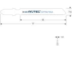 Decoupeerzaag ROTEC DC520 metaal 1-3mm 55mm, 5stuks